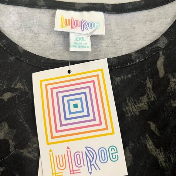 LuLaRoe Women's Nova Bodysuit Long Sleeve Black/Multi Print Size 2XL New - Picture 8 of 9